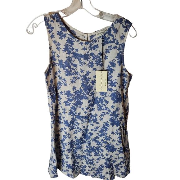 Terzo Millennio Blue Floral 100% Linen Pull-On Dress, XS, NWT - Picture 7 of 7